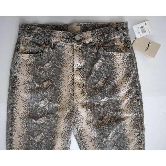 Mother 10897-1608 Womens Sz 29 Boa Babe Snake Print The Hustler Flood Jeans - Picture 10 of 14